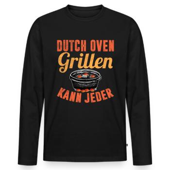 Dutch Oven grillen kann jeder Dopfen - Männer Premium Bio Langarmshirt - Schwarz - Vorne - Nico (187cm)
