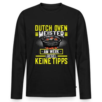 Dutch Oven Meister keine Tipps Dopfen - Männer Premium Bio Langarmshirt - Schwarz - Vorne - Nico (187cm)