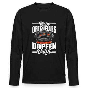 Dopfen Outdoor mein offizielles Dutch Oven - Männer Premium Bio Langarmshirt - Schwarz - Vorne - Nico (187cm)