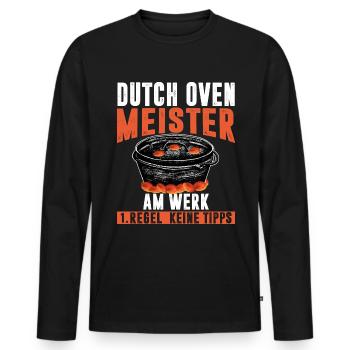 Dutch Oven Meister keine Tipps Dopfen - Männer Premium Bio Langarmshirt - Schwarz - Vorne - Nico (187cm)