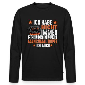 Dutch Oven lustiger Spruch Dopfen - Männer Premium Bio Langarmshirt - Schwarz - Vorne - Nico (187cm)