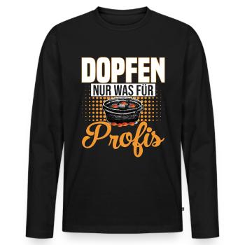 Dutch Oven Dopfen nur was für Profis - Männer Premium Bio Langarmshirt - Schwarz - Vorne - Nico (187cm)