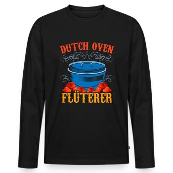 Dutch Oven Flüsterer Dopfen Outdoor - Männer Premium Bio Langarmshirt - Schwarz - Vorne - Nico (187cm)