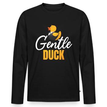 Gentle Badeente Gummiente - Männer Premium Bio Langarmshirt - Schwarz - Vorne - Nico (187cm)