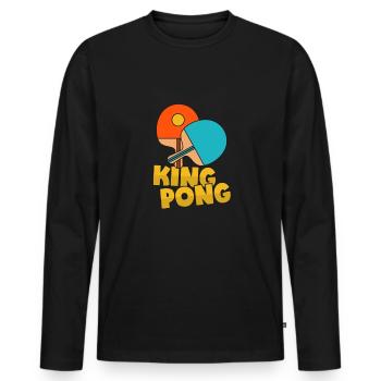 König des Ping Pong für Tischtennis-Spieler - Männer Premium Bio Langarmshirt - Schwarz - Vorne - Nico (187cm)