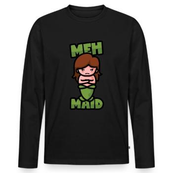 Meh! Mermaid, mermaid, mermaid, siren - Men's Premium Organic Long Sleeve Shirt - black - Front - Nico (187cm)