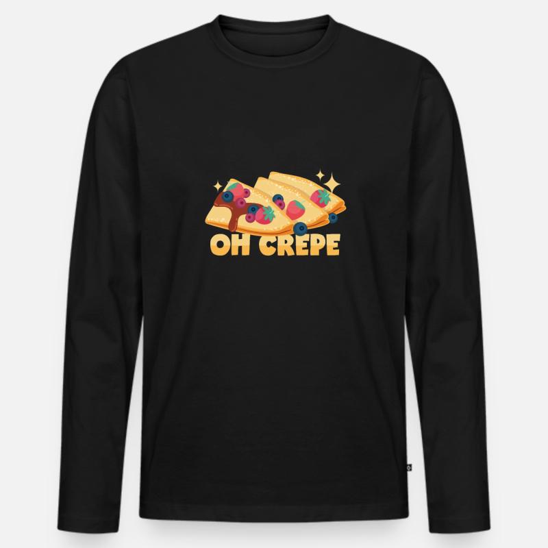 Oh Crêpe! - Männer Premium Bio Langarmshirt - Schwarz