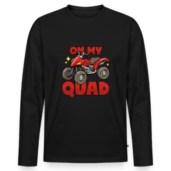 Quad pun, dicton ATV - T-shirt manches longues Premium bio Homme - noir - Devant - Nico (187cm)