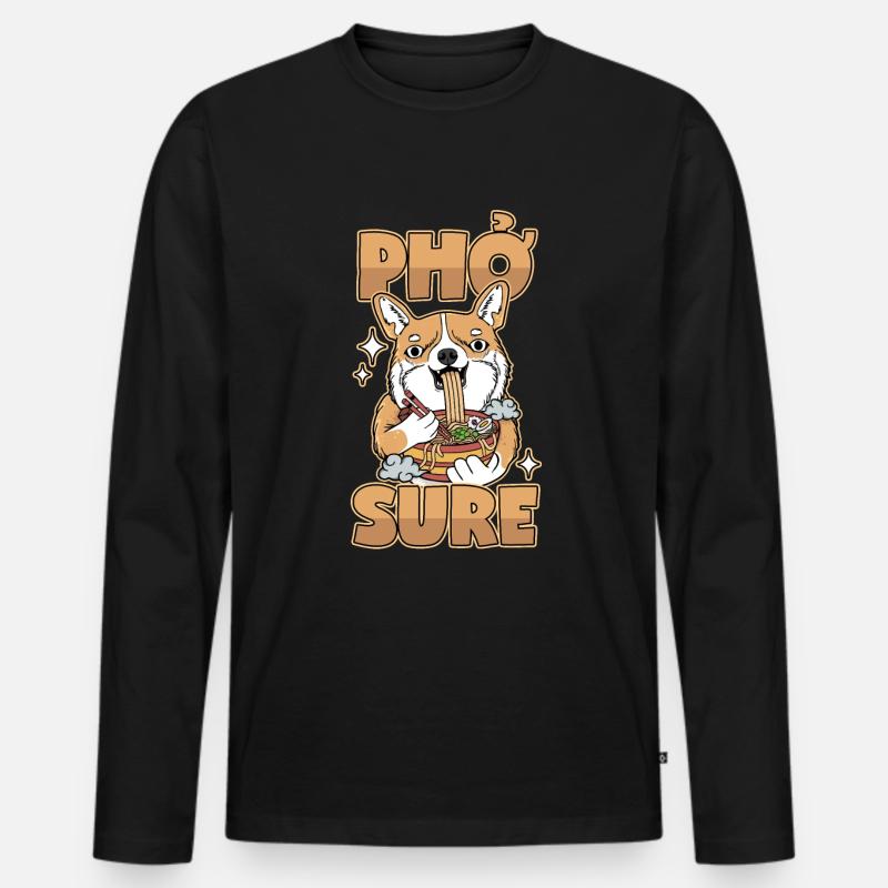 Phở Sure! - Männer Premium Bio Langarmshirt - Schwarz