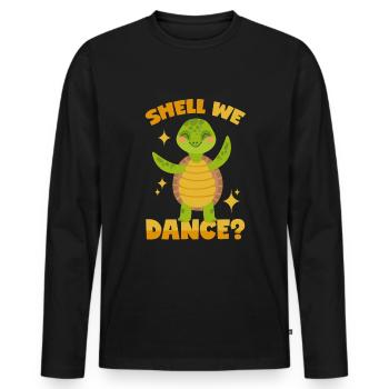 Dancing turtle - Men's Premium Organic Long Sleeve Shirt - black - Front - Nico (187cm)