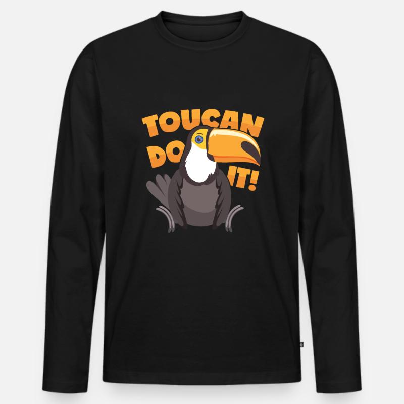 Tukan Motivation - Männer Premium Bio Langarmshirt - Schwarz