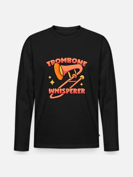 Trombone Whisperer - Men's Premium Organic Long Sleeve Shirt - black