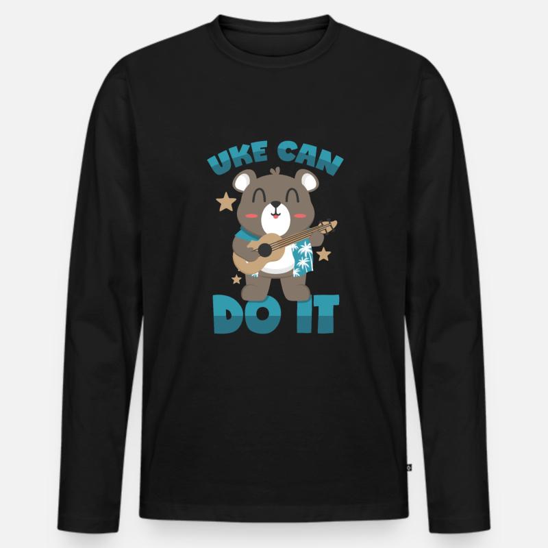 Ukulele Motivation - Männer Premium Bio Langarmshirt - Schwarz
