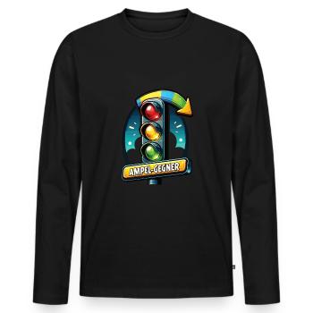 Politische Unzufriedenheit gegenüber Ampel Politik - Männer Premium Bio Langarmshirt - Schwarz - Vorne - Nico (187cm)
