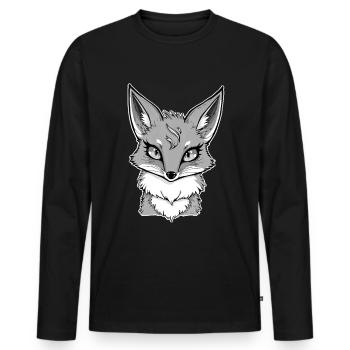Renard gris - T-shirt manches longues Premium bio Homme - noir - Devant - Nico (187cm)