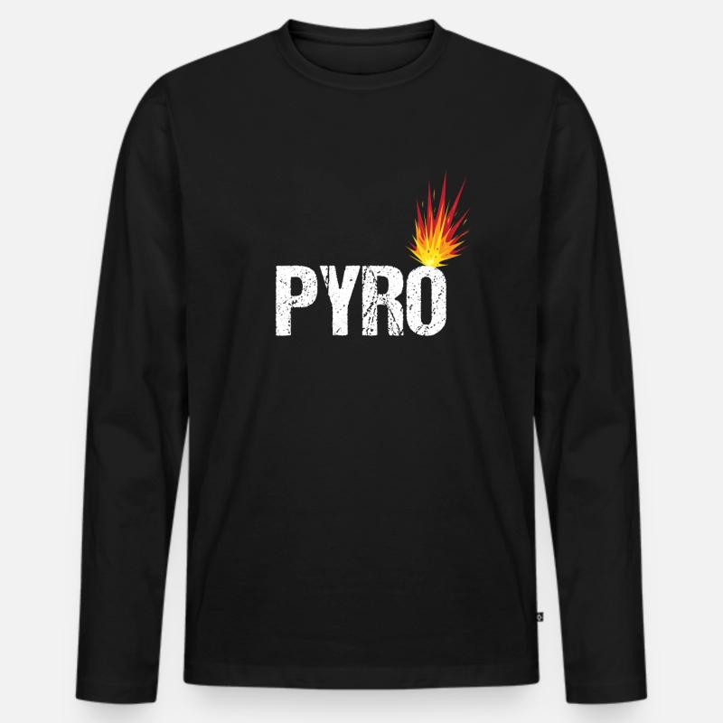 PYRO - Männer Premium Bio Langarmshirt - Schwarz