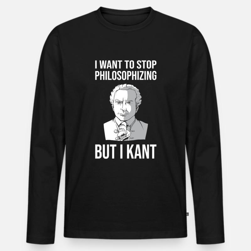 Immanuel Kant Philosophie Studium Dozent Geschenk - Männer Premium Bio Langarmshirt - Schwarz