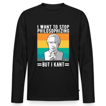 Immanuel Kant Philosophie Studium Dozent Geschenk - Männer Premium Bio Langarmshirt - Schwarz - Vorne - Nico (187cm)