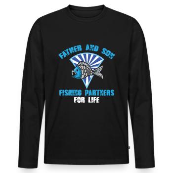 Cool rengaine pour tous les pêcheurs et les pêcheurs - T-shirt manches longues Premium bio Homme - noir - Devant - Nico (187cm)