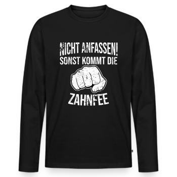 Do not touch otherwise comes the tooth fairy - Men's Premium Organic Long Sleeve Shirt - black - Front - Nico (187cm)