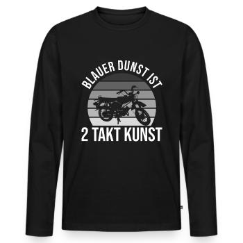 Blauer Dunst ist 2 Takt Kunst Mofa Moped S51 S50 - Männer Premium Bio Langarmshirt - Schwarz - Vorne - Nico (187cm)