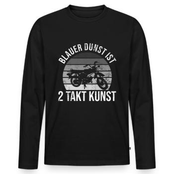 Blauer Dunst ist 2 Takt Kunst Mofa Moped S51 S50 - Männer Premium Bio Langarmshirt - Schwarz - Vorne - Nico (187cm)