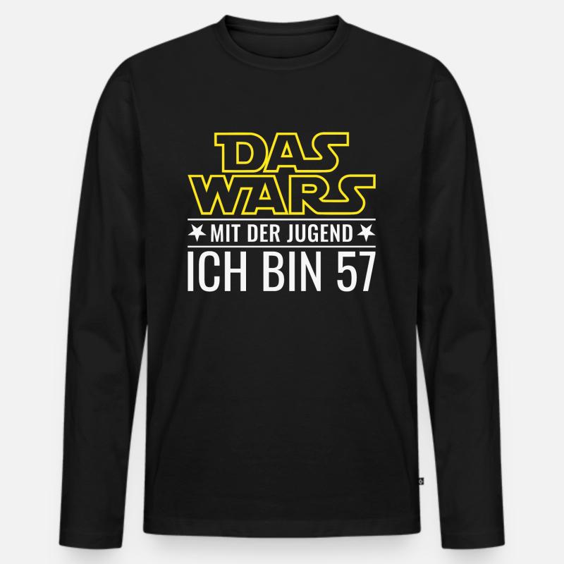 Das wars mit der Jugend - 57. Geburtstag Geschenk - Männer Premium Bio Langarmshirt - Schwarz