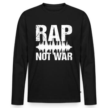 Rap Pas Guerre Paix Hip Hop Musique Rap - T-shirt manches longues Premium bio Homme - noir - Devant - Nico (187cm)