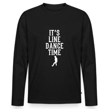 Linedance Line Dance Dedans de couple danse dedans western cadeau - T-shirt manches longues Premium bio Homme - noir - Devant - Nico (187cm)