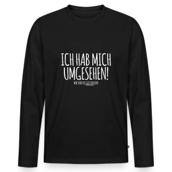 Lustiges Mallorca T-Shirt - Lustiger Spruch Urlaub - Männer Premium Bio Langarmshirt - Schwarz - Vorne - Nico (187cm)