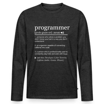 Programmer definition - Men's Premium Organic Long Sleeve Shirt - heather anthracite - Front - Nico (187cm)