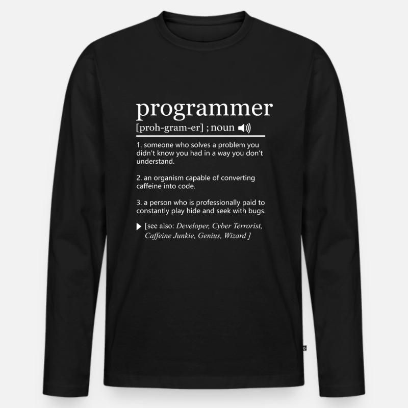 Programmer Definition - Männer Premium Bio Langarmshirt - Schwarz