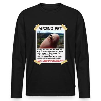 Missing Pet Ant - Männer Premium Bio Langarmshirt - Schwarz - Vorne - Nico (187cm)