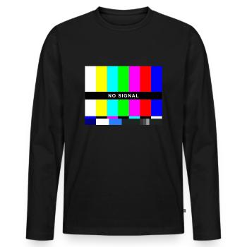 No Signal Test Image Costume TV Rétro années 80 des années 90 - T-shirt manches longues Premium bio Homme - noir - Devant - Nico (187cm)