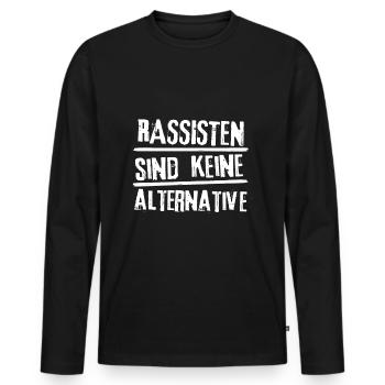 Les racistes ne sont pas une démonstration politique alternative - T-shirt manches longues Premium bio Homme - noir - Devant - Nico (187cm)