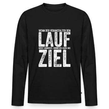Ultramarathon Ultra Runner Joggen Laufen 100 km - Männer Premium Bio Langarmshirt - Schwarz - Vorne - Nico (187cm)