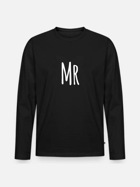 Mr & Mrs - Mister Mann - Men's Premium Organic Long Sleeve Shirt - black