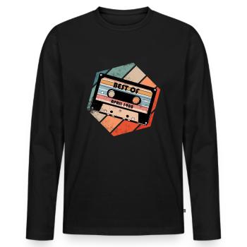 Best Of April 1980 - Men's Premium Organic Long Sleeve Shirt - black - Front - Nico (187cm)