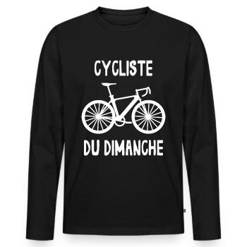 Cycliste du dimanche - T-shirt manches longues Premium bio Homme - noir - Devant - Nico (187cm)