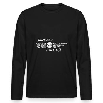 Bike Vs Car - Men's Premium Organic Long Sleeve Shirt - black - Front - Nico (187cm)
