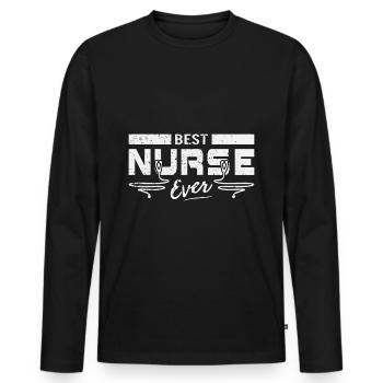 Beste Krankenschwester / Beste Krankenschwester - Männer Premium Bio Langarmshirt - Schwarz - Vorne - Nico (187cm)