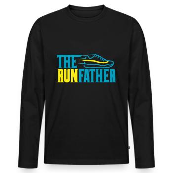 The runfather - Men's Premium Organic Long Sleeve Shirt - black - Front - Nico (187cm)