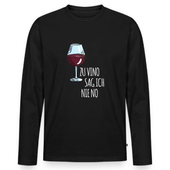 Wein Spruch Geschenkidee - Männer Premium Bio Langarmshirt - Schwarz - Vorne - Nico (187cm)