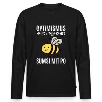 Lustiger Bienen Spruch - Männer Premium Bio Langarmshirt - Schwarz - Vorne - Nico (187cm)