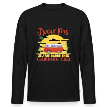 J'peux pas Camping Car Van life Voyage Cadeau - T-shirt manches longues Premium bio Homme - noir - Devant - Nico (187cm)