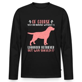 Labrador Retriever drôle sort cadeau femme - T-shirt manches longues Premium bio Homme - noir - Devant - Nico (187cm)