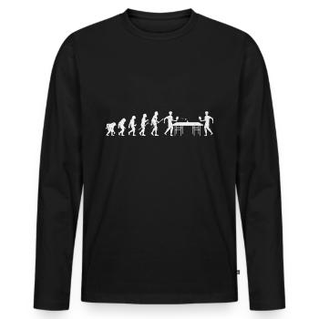 Ping Pong Evolution Idée de ping-pong de ping-pong - T-shirt manches longues Premium bio Homme - noir - Devant - Nico (187cm)