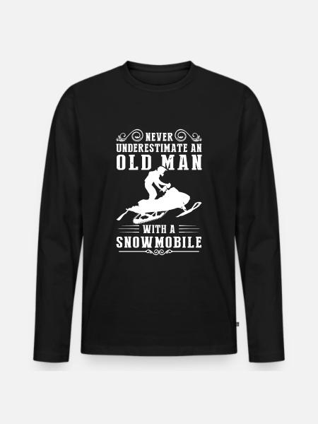 Snowmobile saying snowmobile gift - Men's Premium Organic Long Sleeve Shirt - black