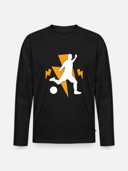 Fußball - Männer Premium Bio Langarmshirt - Schwarz