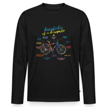 Benefits of a bicycle - Vorteile des Fahrrads - Men's Premium Organic Long Sleeve Shirt - black - Front - Nico (187cm)